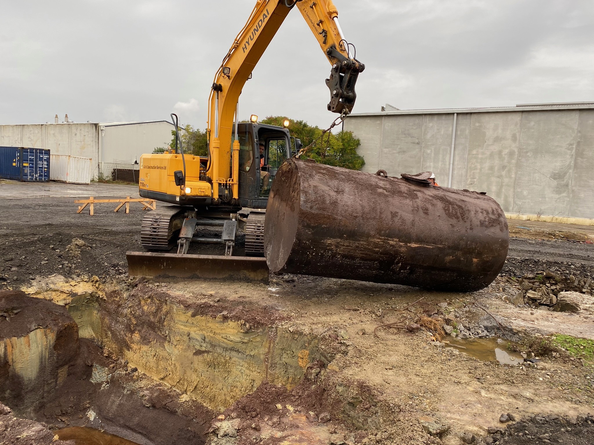 Contaminated land excavation works